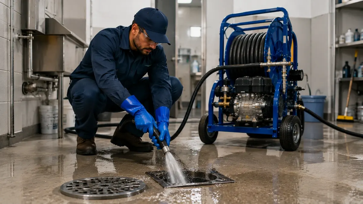 Floor Drain Hydro Jet Cleaning in Springville