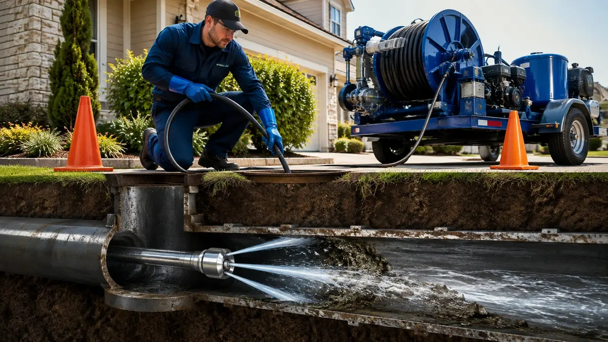 Main Sewer Line Hydro Jet Cleaning in Springville