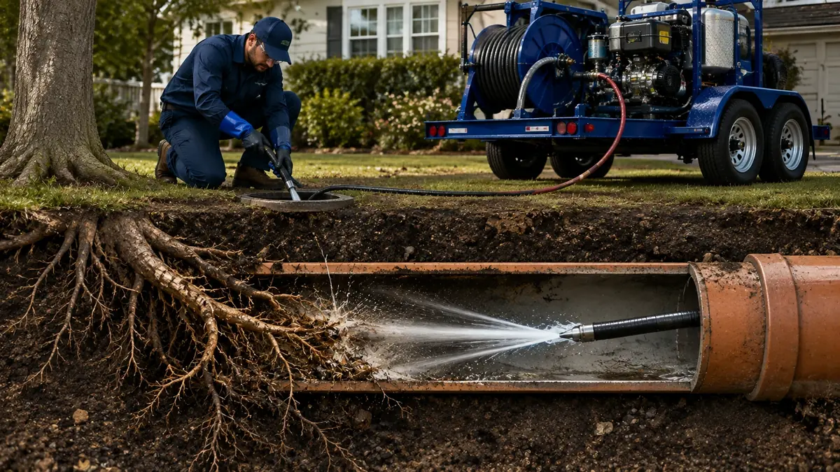 Tree Root Removal with Hydro Jetting in Springville